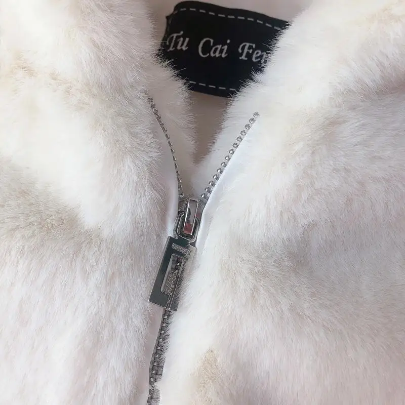 Cosy Loose Faux Fur Coat Womens Faux Fur Fuzzy Hooded Fluffy Ears Surcoat Overcoat Woman Winter Warm Outerwear Snowy Day Wrap