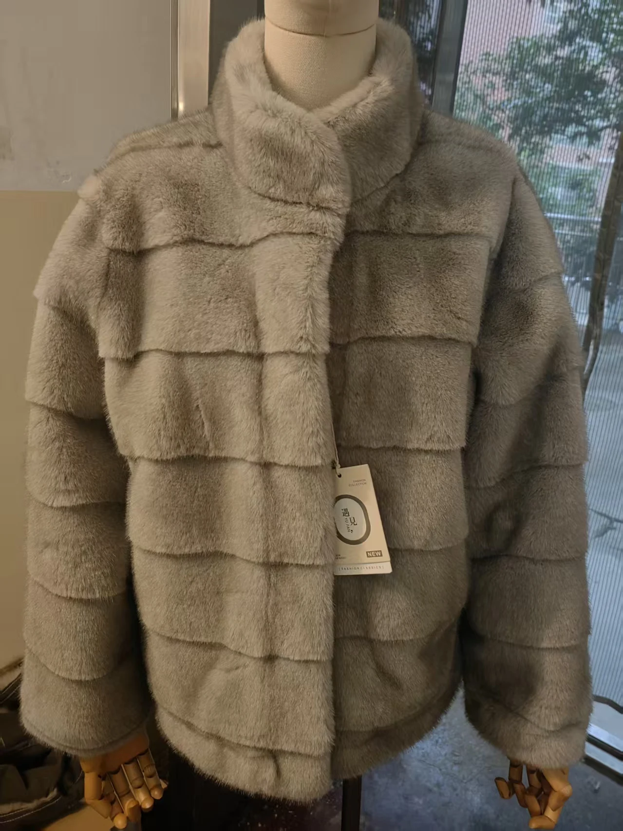 Faux Mink Fur Coats for Women,O-Neck Jackets,Covered Butto Overcoat,Female Clothes,Thicken Warm,Luxury,New,Winter,2026