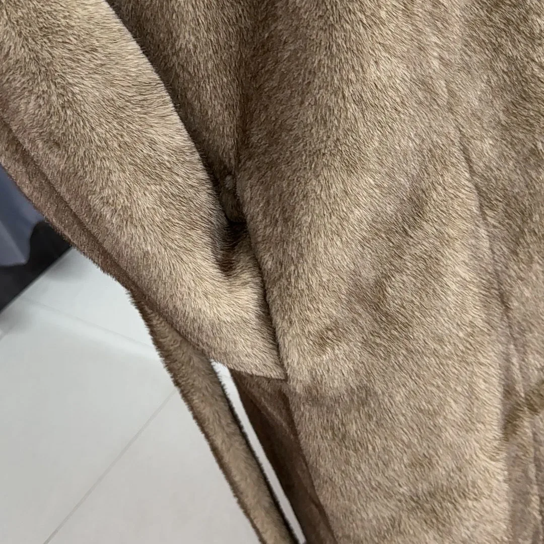Tuularose Faux Fur Long Coat Women's Lace-up Thickened Long Fur Coat Jacket 2025 Winter Fluffy Plush Warm Lapel Vintage Outwear