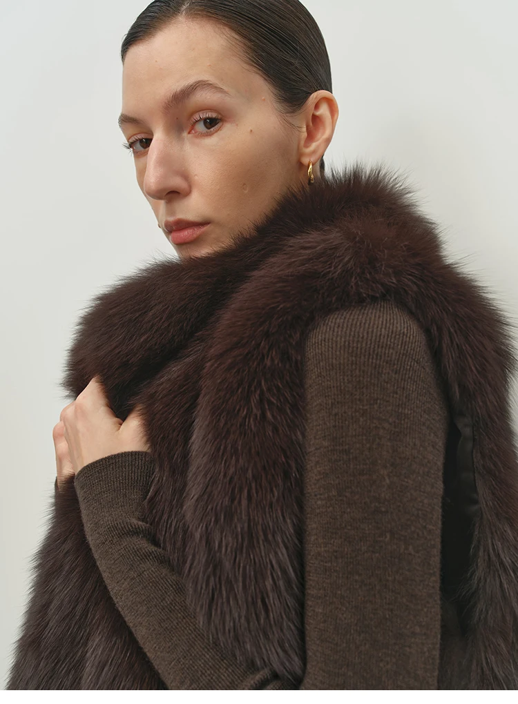 Faux Fox Fur Women Winter Warm Coat Sleeveless Short Cut Stand Collar Women Faux Fur Vest