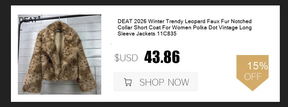 DEAT 2025 Fashion Winter Turn-Down Collar Faux Fur Short Coat For Women Versatile Loose Lamb Wool Jacket Female 11A06261