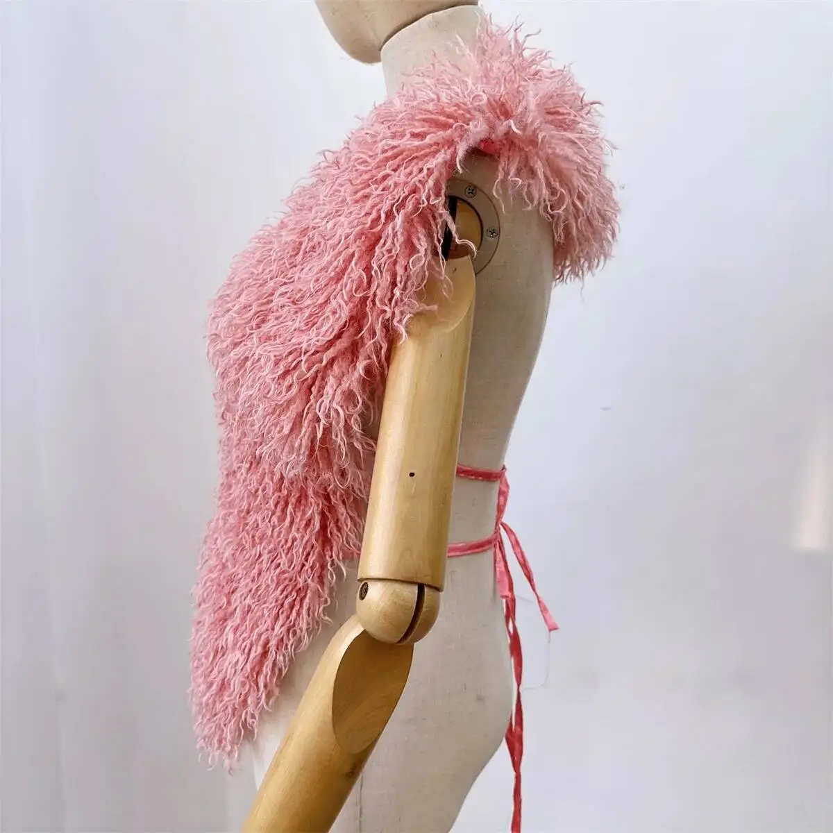LANMREM 2025 New Faux Fur Vest For Women Imitation Shearling Sexy Backless Halter Top Autumn Winter Chic Clothing 2DB4916