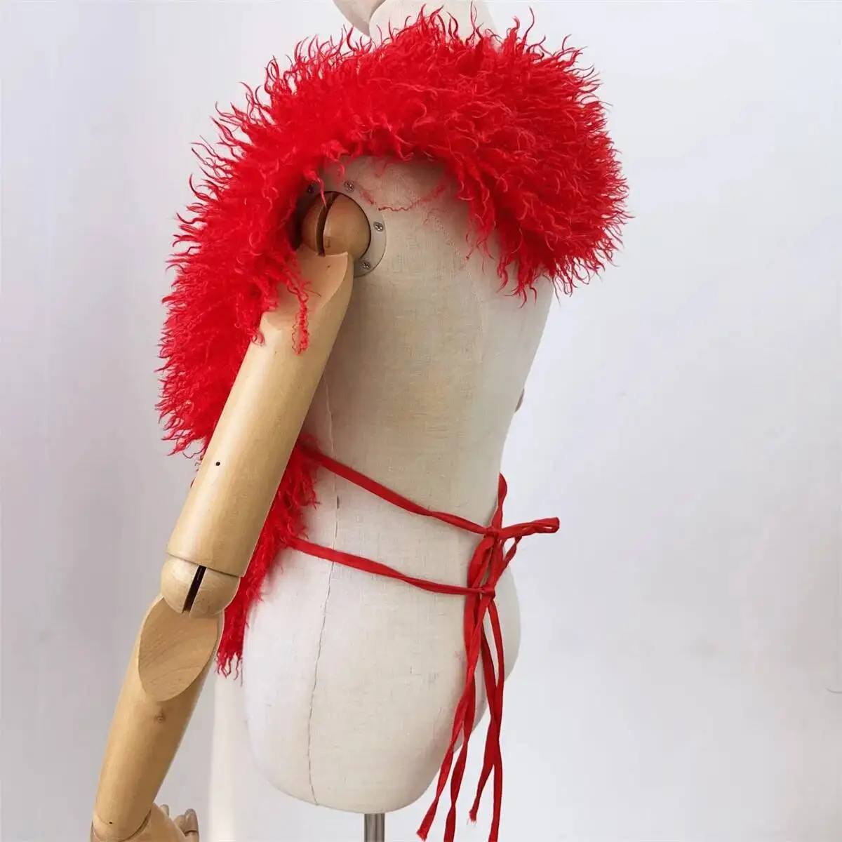 LANMREM 2025 New Faux Fur Vest For Women Imitation Shearling Sexy Backless Halter Top Autumn Winter Chic Clothing 2DB4916