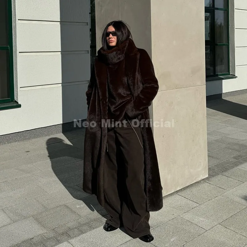 Neo Mint Eco Mink Fur Tank Top Sleeveless Jacket Coat Women 2025 Brand Fashion Faux Fur Sable Vest Crop Autumn Winter Turtleneck