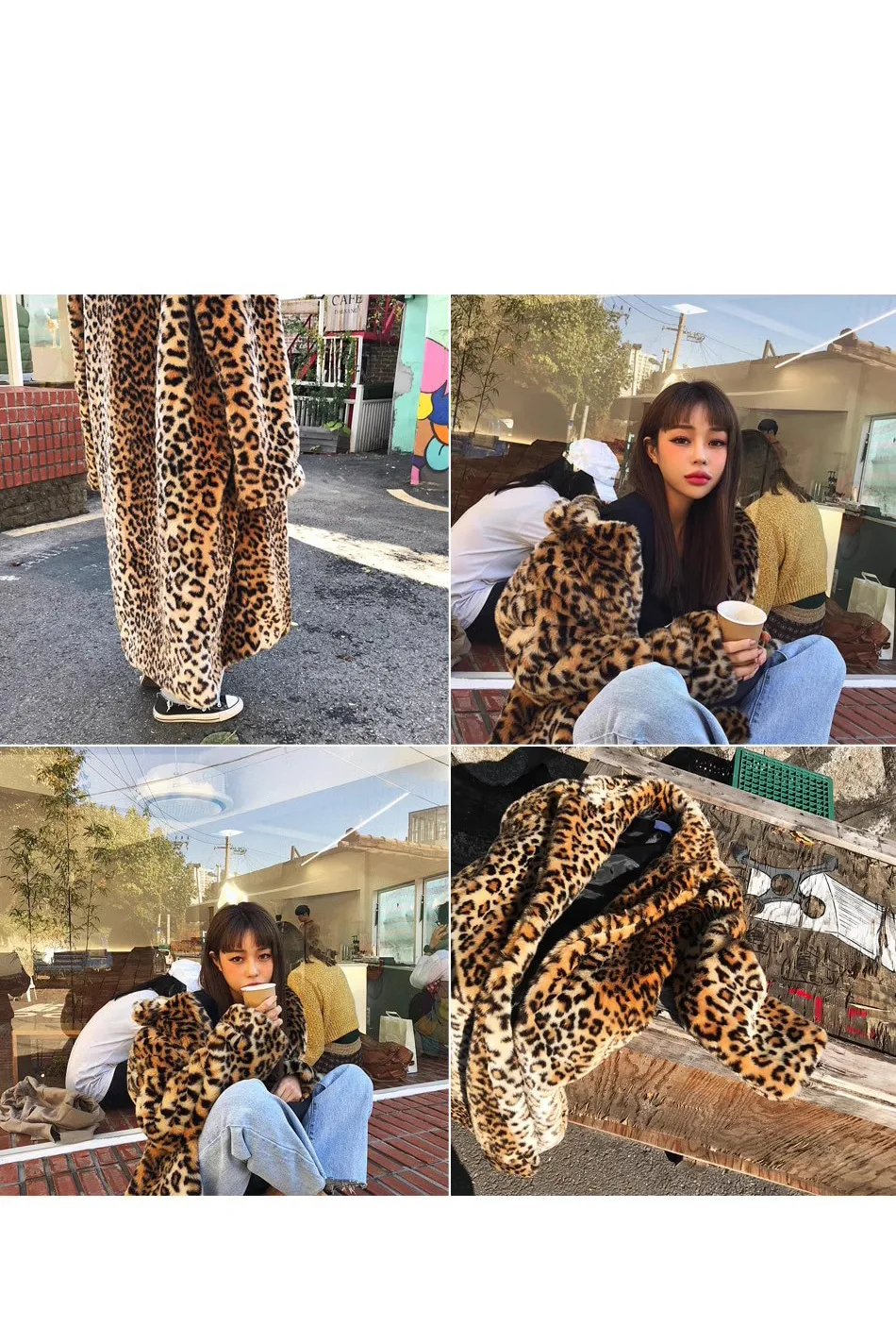 2026 New Women Leopard Print Faux Fur Coat Long Sleeve Fluffy Winter Warm Plush Overcoat