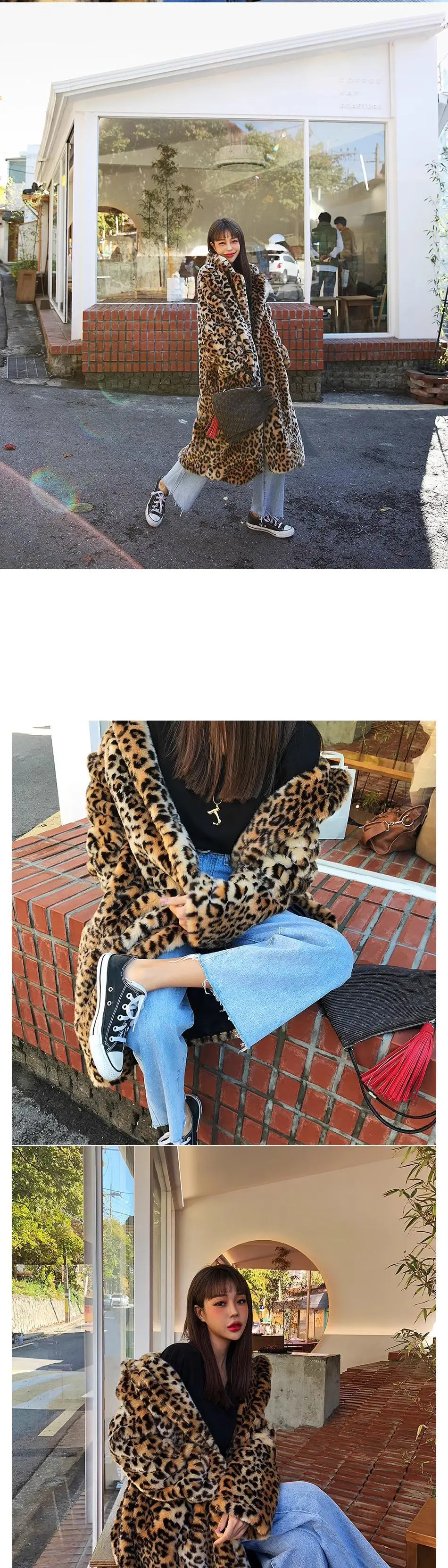 2026 New Women Leopard Print Faux Fur Coat Long Sleeve Fluffy Winter Warm Plush Overcoat