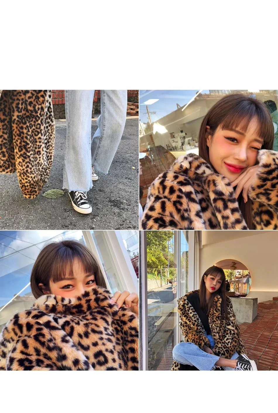 2026 New Women Leopard Print Faux Fur Coat Long Sleeve Fluffy Winter Warm Plush Overcoat