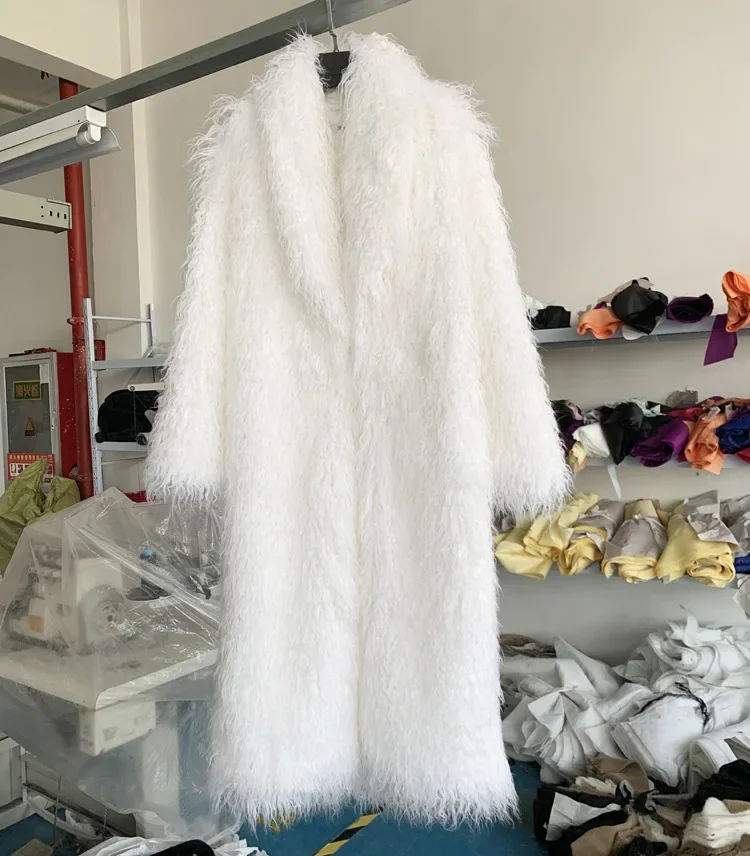 Women Imitation Sheep Faux Fur Long Coat Cardigan Thermal Loose Slim Fit Plush Coats Female Jacket Autumn Winter Furry Outerwear