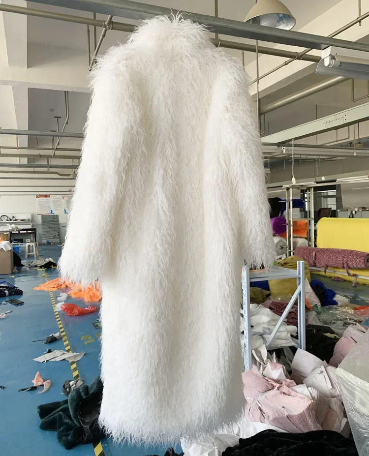 Women Imitation Sheep Faux Fur Long Coat Cardigan Thermal Loose Slim Fit Plush Coats Female Jacket Autumn Winter Furry Outerwear