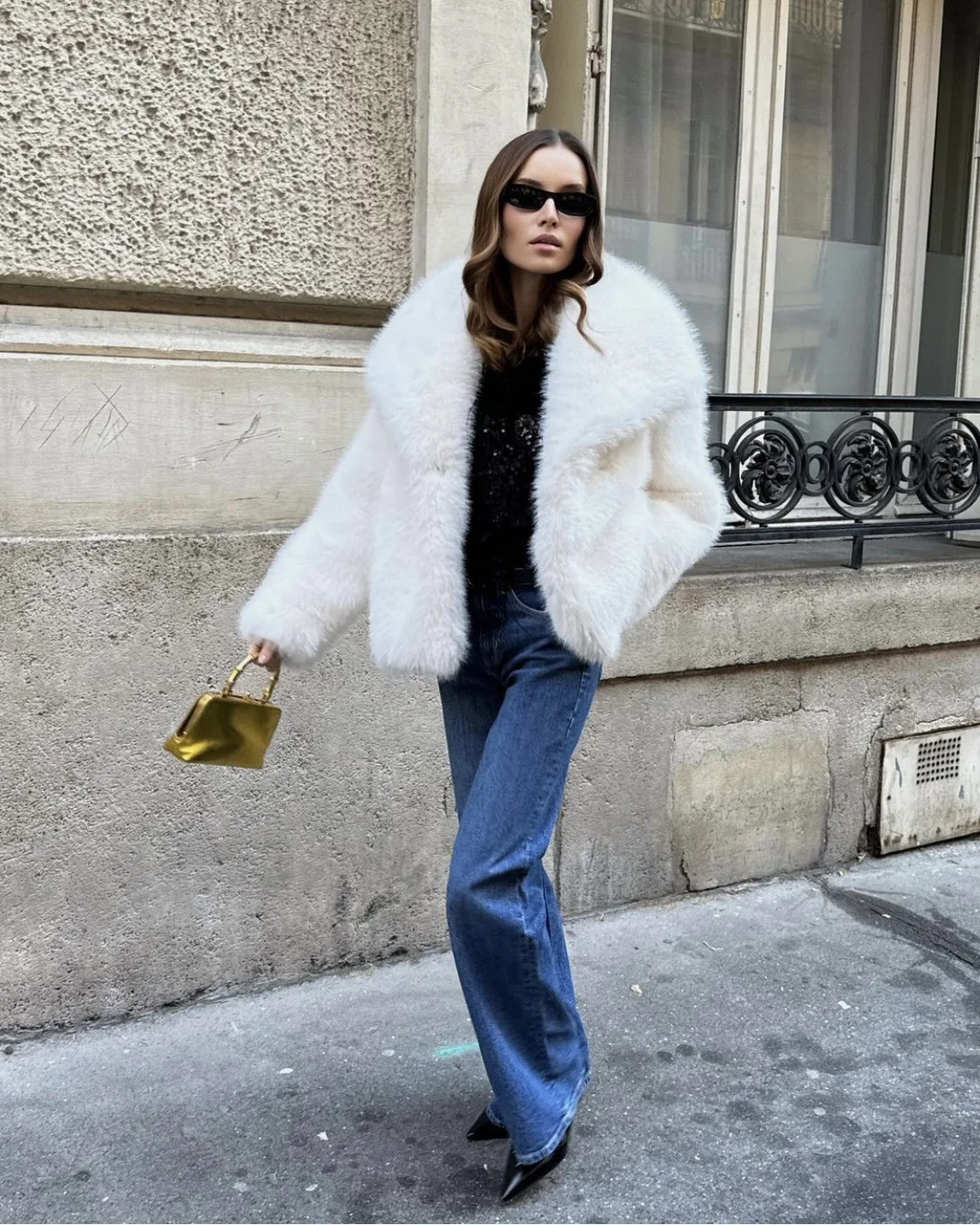 luxury designer fur coat women  abrigo peludo mujer casaco feminino de inverno  casaco de pele artificial white Fox fur coat