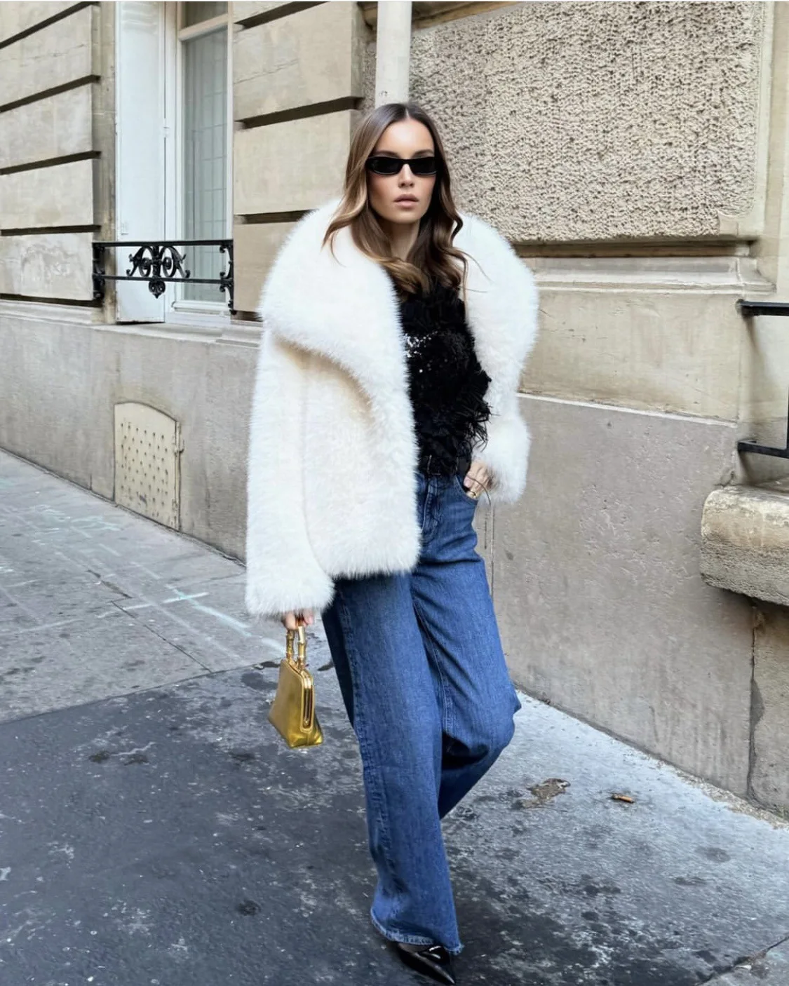 luxury designer fur coat women  abrigo peludo mujer casaco feminino de inverno  casaco de pele artificial white Fox fur coat