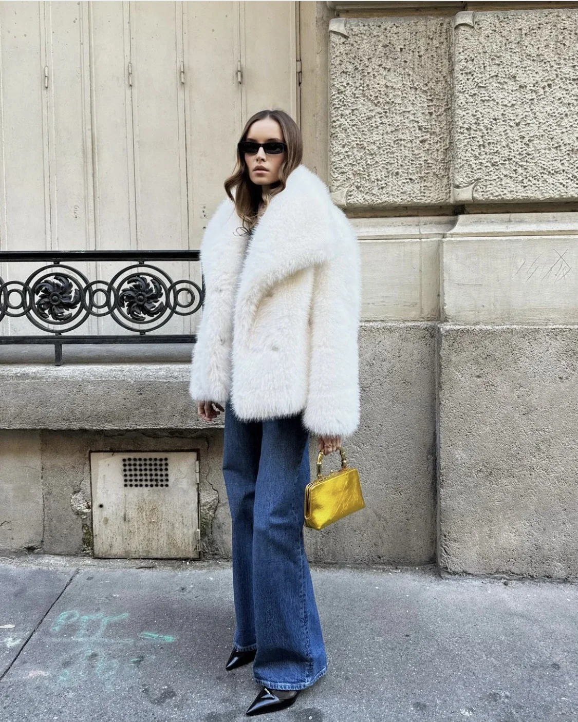 luxury designer fur coat women  abrigo peludo mujer casaco feminino de inverno  casaco de pele artificial white Fox fur coat