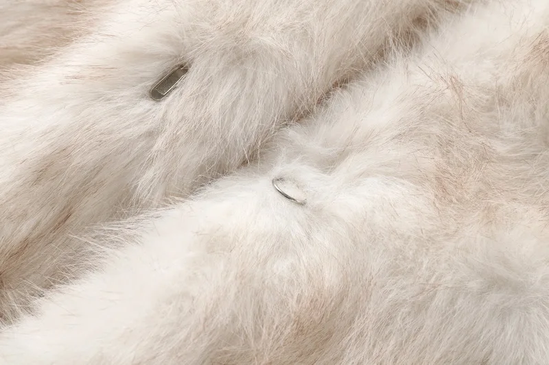 Neo Mint Vintage Luxury Long Faux Fox Fur Coat Women 2024 Winter Warm Fluffy Fur Jacket Female Street Furry Outerwear Overcoat