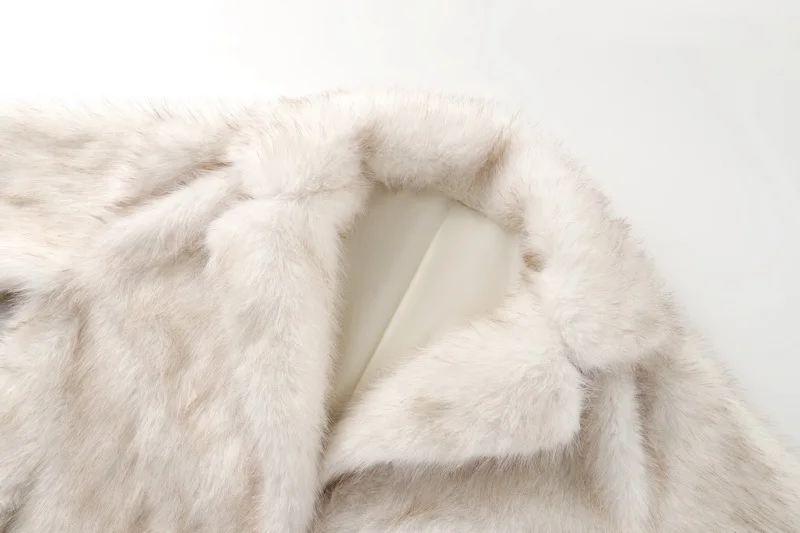 Neo Mint Vintage Luxury Long Faux Fox Fur Coat Women 2024 Winter Warm Fluffy Fur Jacket Female Street Furry Outerwear Overcoat