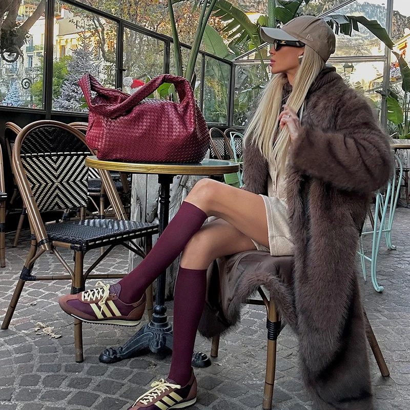Neo Mint Vintage Luxury Long Faux Fox Fur Coat Women 2024 Winter Warm Fluffy Fur Jacket Female Street Furry Outerwear Overcoat