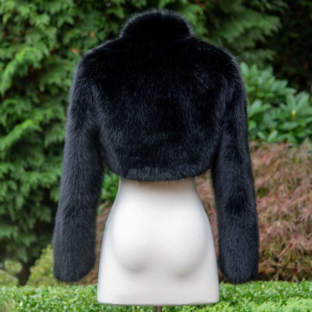 Autumn and Winter Fashion Casual Faux Fur Top Women's Short Coat