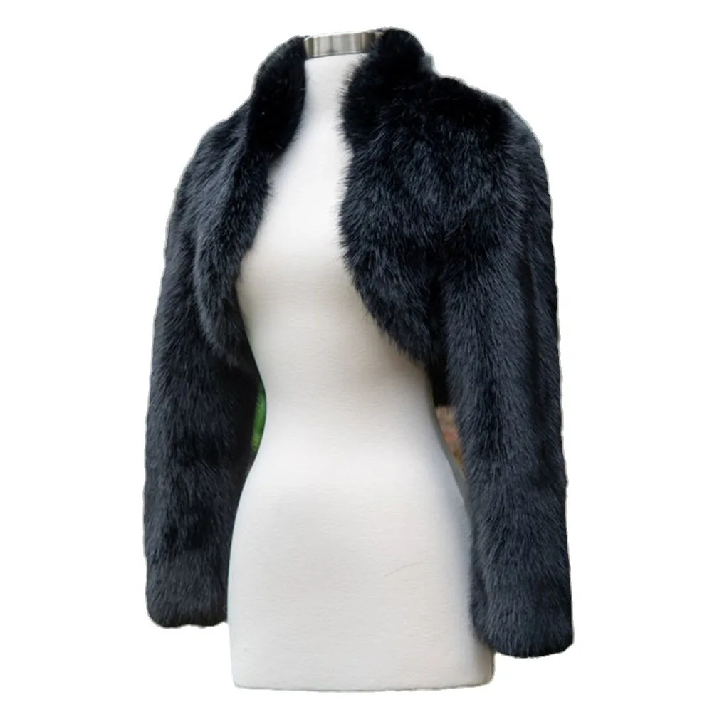 Autumn and Winter Fashion Casual Faux Fur Top Women's Short Coat