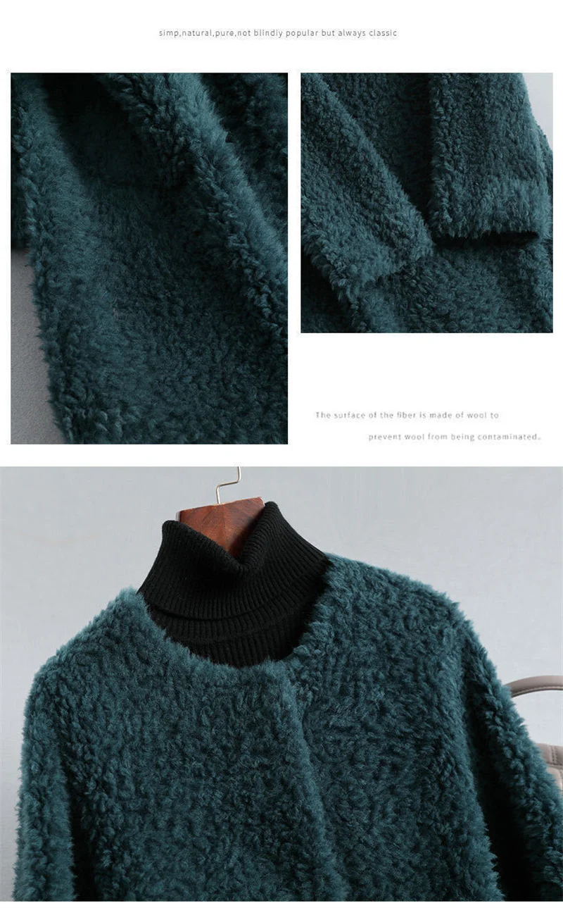 2024 Winter Women New Korean Granulated Sheep Shearling Fur Coat Cardigan Female Mid-Length Lamb Hair Faux Fur All-in-one Coat