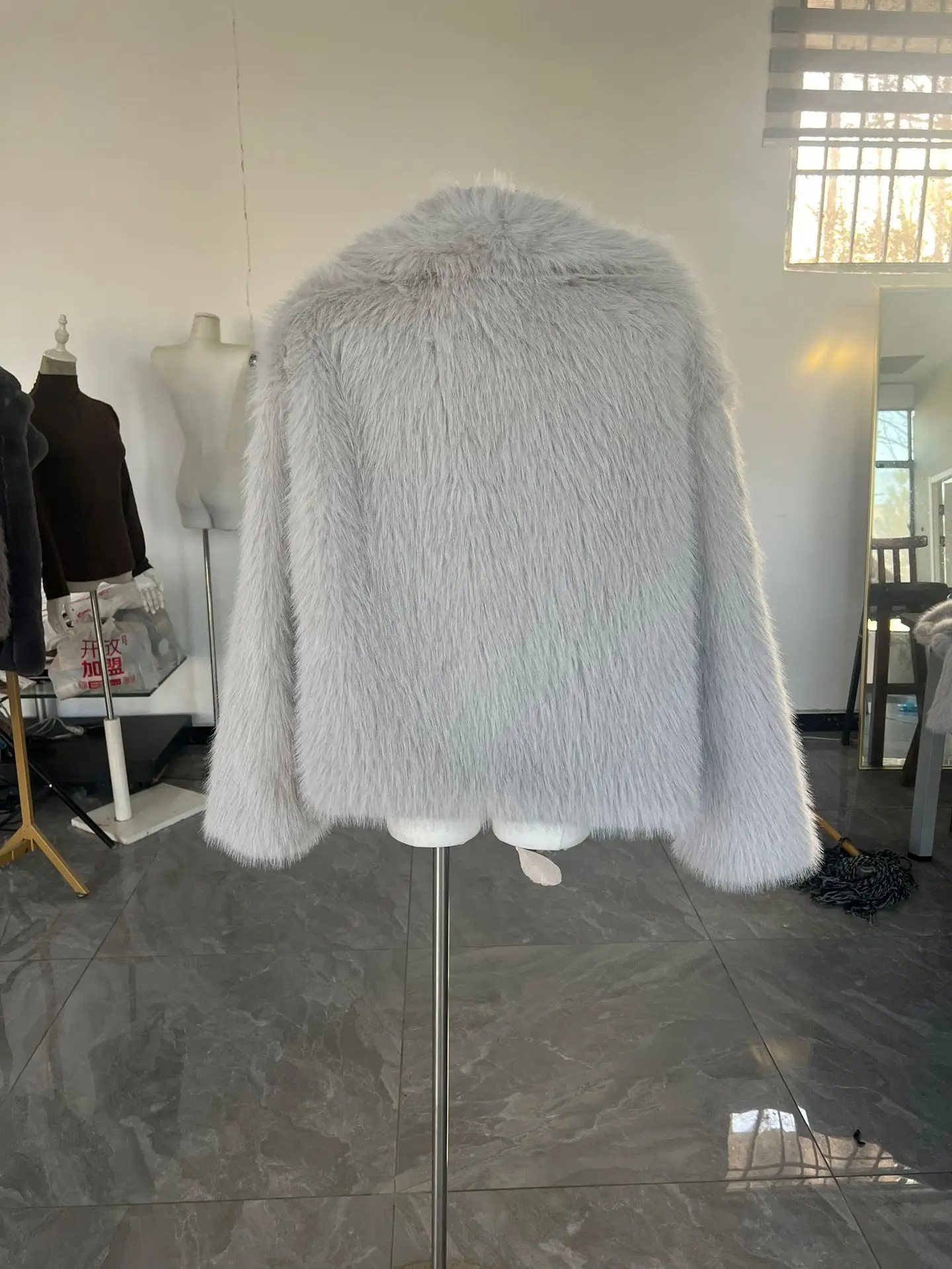 European American Winter New Fashion Women's Elegant Casual Trendy Simple Basic Faux Fur Cardigans Female Clothes Coats Tops