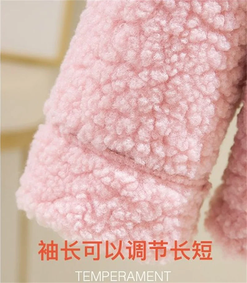 Women Winter New Loose Imitate Grain Fleece Fur One Piece Lamb Fleece Short Coat Female Warm Cardigan Thickened Lamb Fleece Coat
