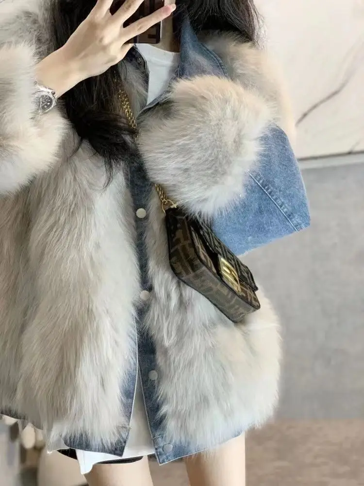 2026 Luxury Fox Fur Collar Long Coats Women Winter Soft Warm Loose Jacket Puffer Parka Female Windproof Snow Outwear Coats