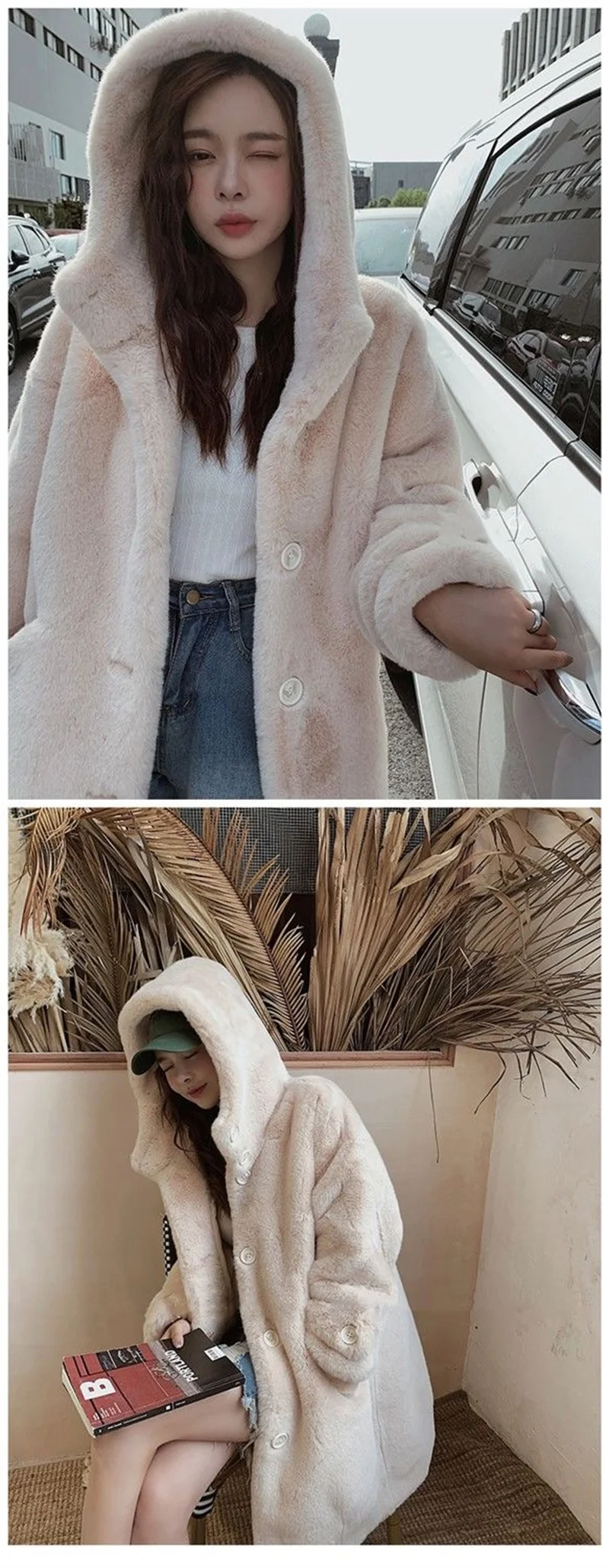 2026 NEW Thicken Mink Fur Coat Woman Cotton-padded Jackets Hooded Overcoat Autumn Winter Young Lady Oversize Faux Fur Long Coats