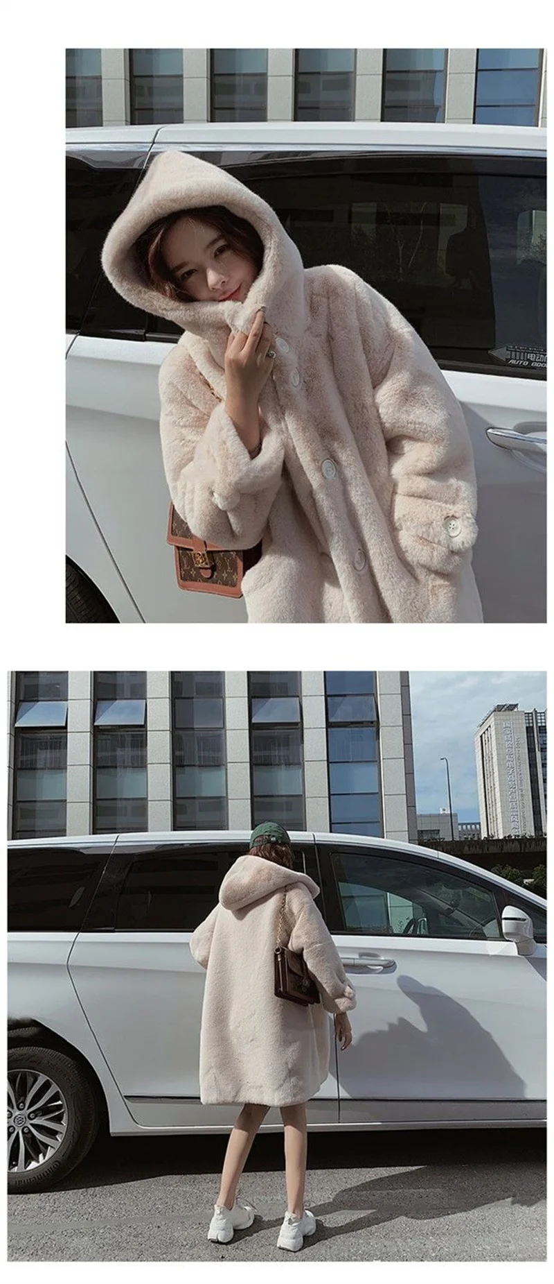 2026 NEW Thicken Mink Fur Coat Woman Cotton-padded Jackets Hooded Overcoat Autumn Winter Young Lady Oversize Faux Fur Long Coats