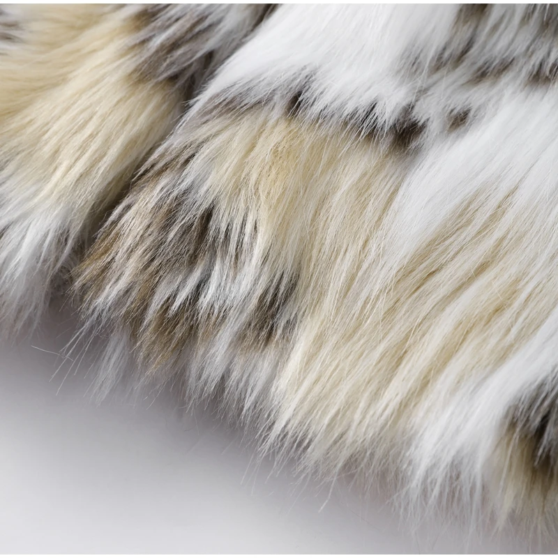 2026 Winter Animal Print Fluffy Faux Fur Coats For Women Chic Thick Warmth Stand Collar Jacket Street Lady Long Sleeve Outerwear