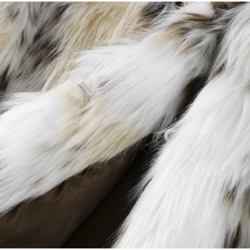 2026 Winter Animal Print Fluffy Faux Fur Coats For Women Chic Thick Warmth Stand Collar Jacket Street Lady Long Sleeve Outerwear