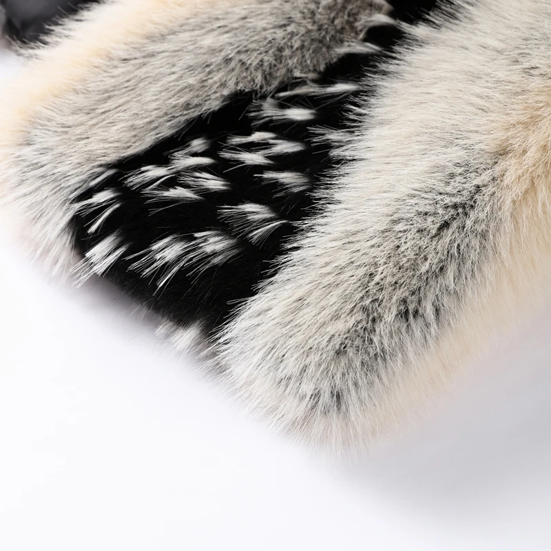 Stylish Contrast Faux Fur Women Coat Elegant O-neck Single Breasted Full Sleeve Female Coats 2026 Autumn Winter Chic Lady Jacket