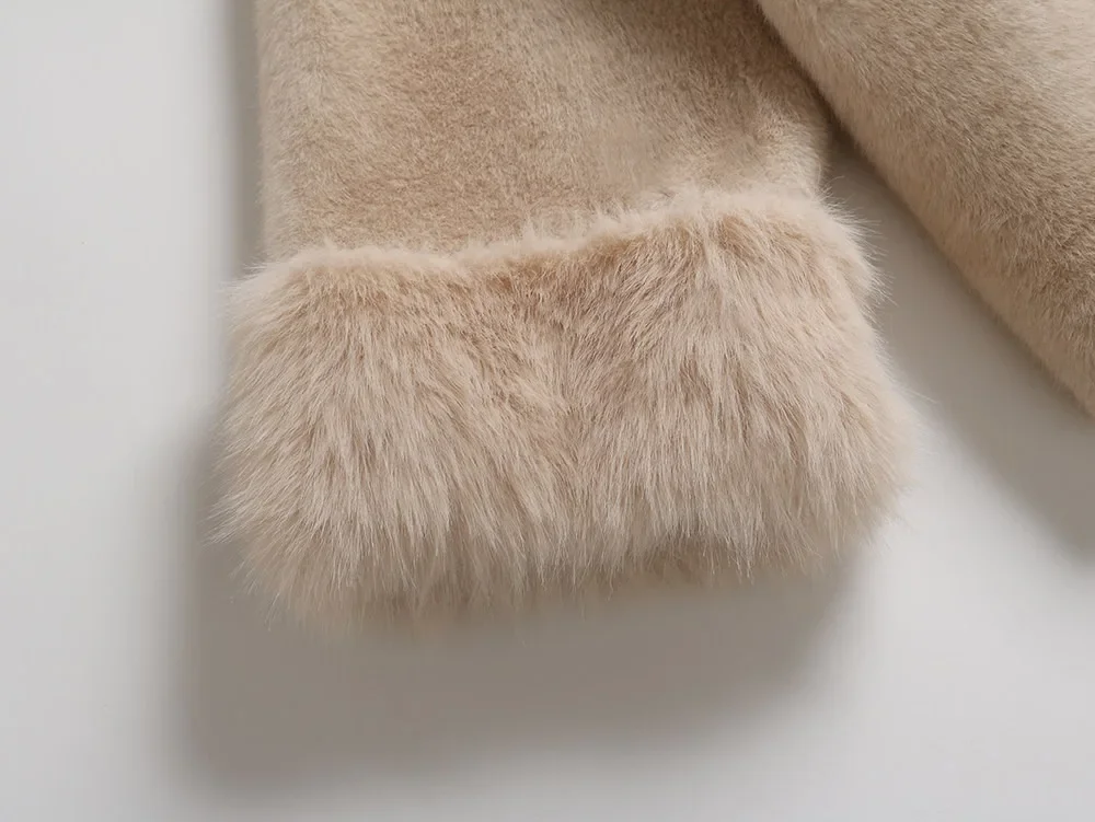 Women's Soft Warm Faux Fur Coat Long Sleeve Winter Jacket Casual Stylish Autumn Outerwear Eco Artificial Fur for Ladies