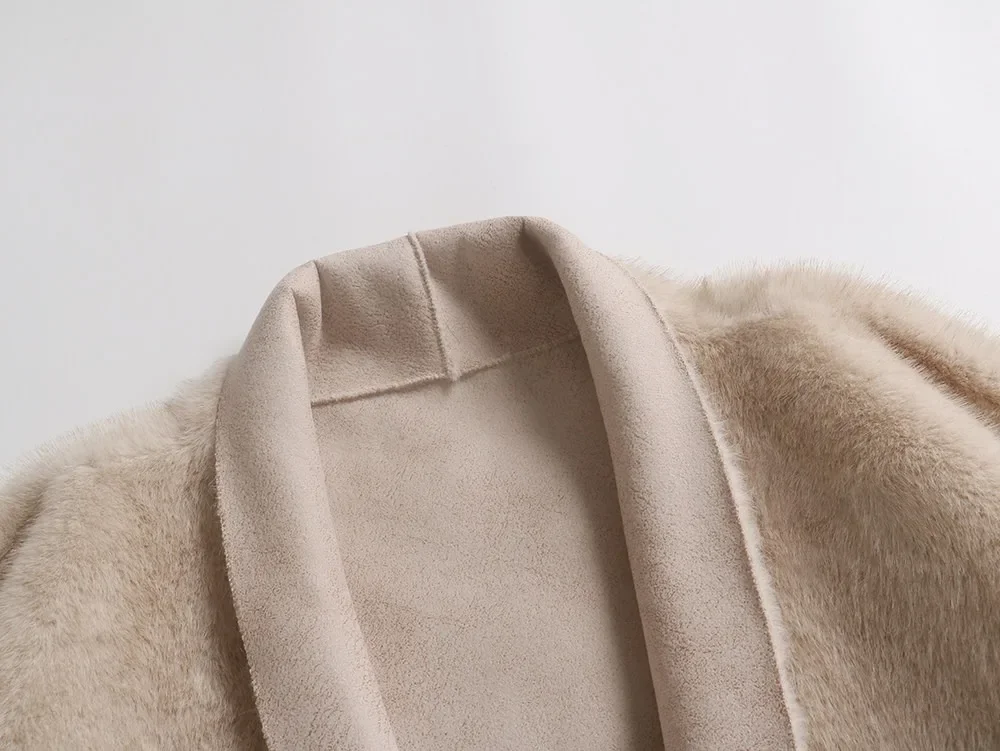 Women's Soft Warm Faux Fur Coat Long Sleeve Winter Jacket Casual Stylish Autumn Outerwear Eco Artificial Fur for Ladies
