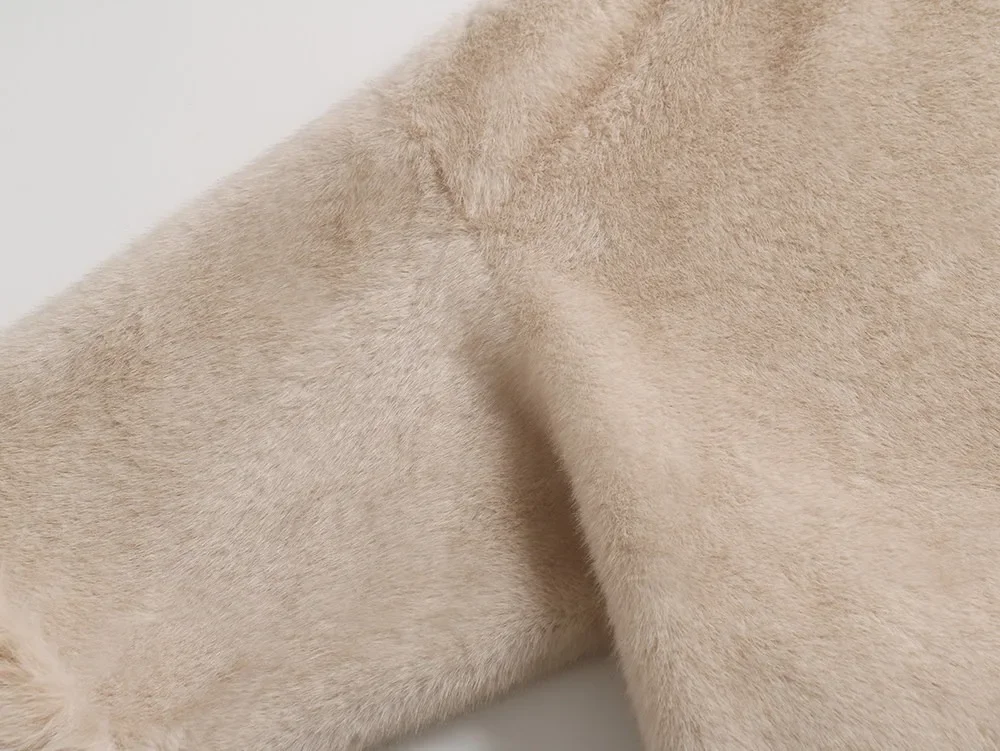 Women's Soft Warm Faux Fur Coat Long Sleeve Winter Jacket Casual Stylish Autumn Outerwear Eco Artificial Fur for Ladies