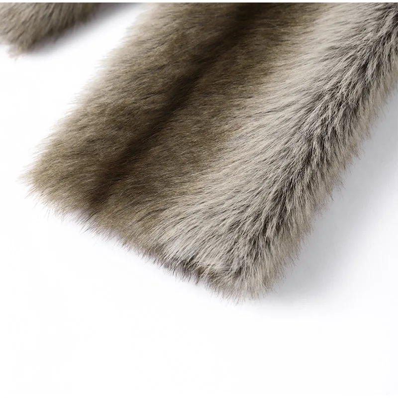 2026 New Winter Hooded Faux Fur Short Jacket For Women High Street Long Sleeve Fluffy Cropped Coat Female Elegant Chic Outerwear