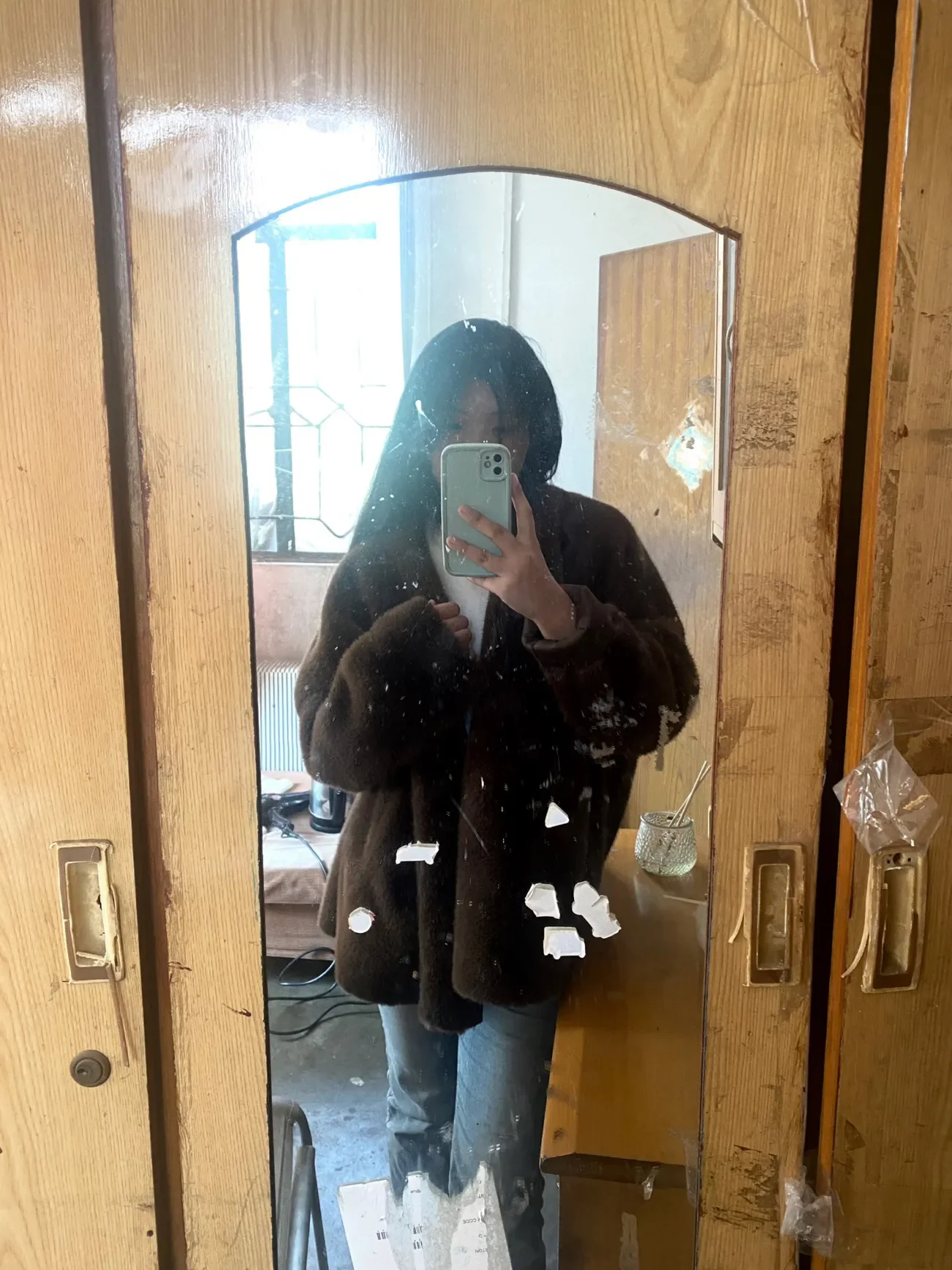 Faux Mink Fur Coat for Women, Covered Open Stitch , V-Neck Jacket,Thick Warm Female Clothes,Autumn and Winter, New, 2024