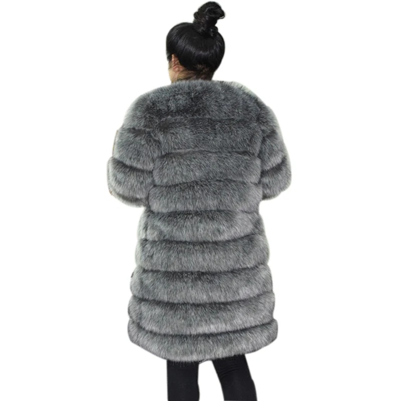 HJQJLJLS 2021Winter New Women Long Faux Fur Coat Fluffy Jacket White Black Fake Fur Coats Overcoat Female Thick Warm Outerwear