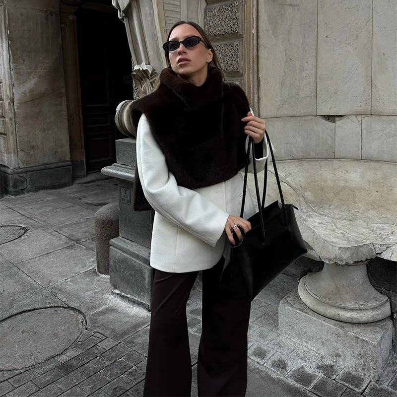 Casual Furry Faux Fur Hooded Pullover Women Loose Full Sleeve Warm Solid Coat 2026 Autumn Winter Lady Street Fashion Outwear New