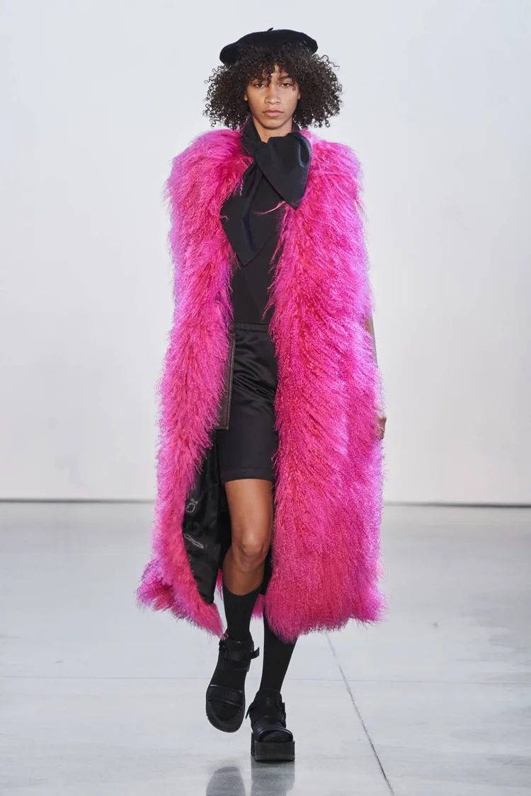 Mongolia Sheep Fur Women Long Vest Colorful Warm Faux Fur High Street Plush Coats Female Jacket Autumn Winter Furry Outerwear