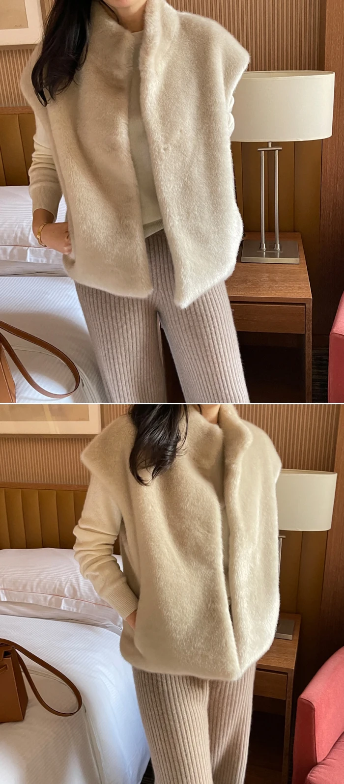Luxury Faux Fur Vest Korean Fashion Women Winter Fall Design Solid Color High Quality Women Faux Fur Coats Sleeveless