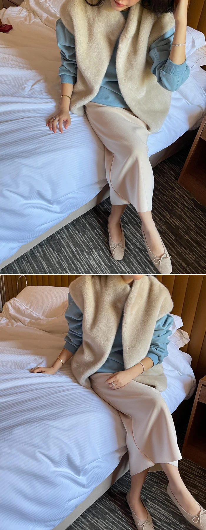 Luxury Faux Fur Vest Korean Fashion Women Winter Fall Design Solid Color High Quality Women Faux Fur Coats Sleeveless