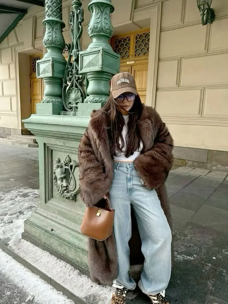2025 New Vintage Luxury Long Faux Fox Fur Coat Women Winter Warm Fluffy Fur Jacket Female Street Furry Outerwear Overcoat