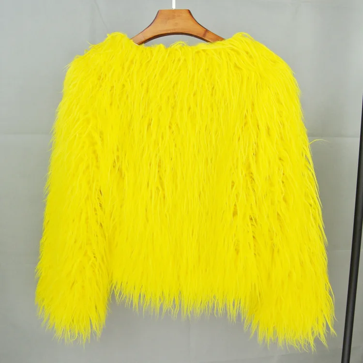 ZADORIN Mongolian fur Furry Faux Fur Coat Woman Fur Coats Autumn Winter Pink White Shaggy Faux Fur Jacket Tops Festival Clothing