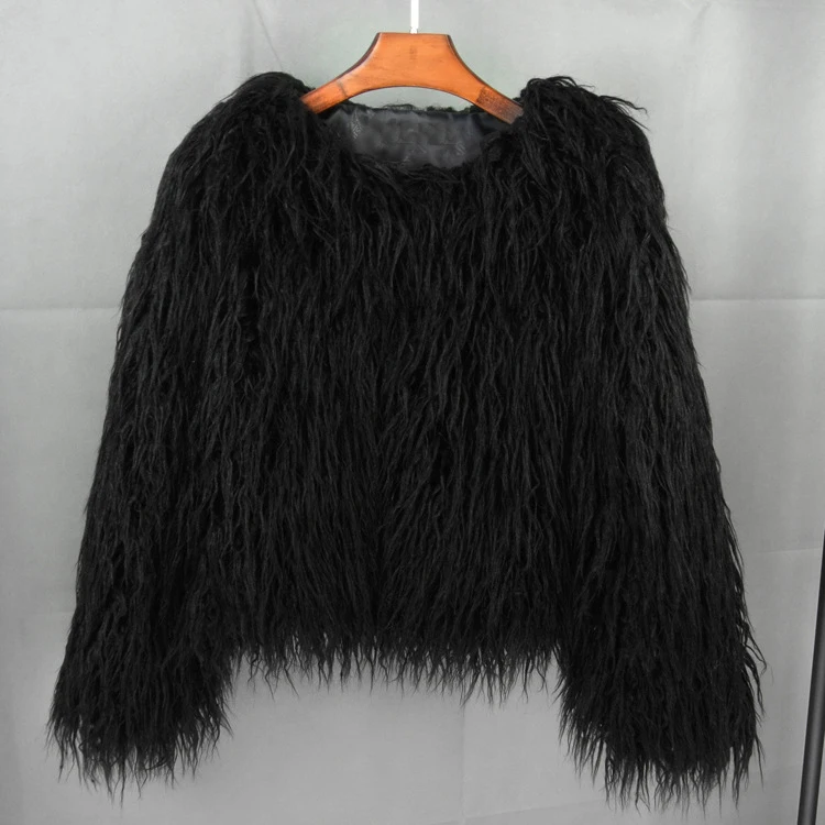 ZADORIN Mongolian fur Furry Faux Fur Coat Woman Fur Coats Autumn Winter Pink White Shaggy Faux Fur Jacket Tops Festival Clothing