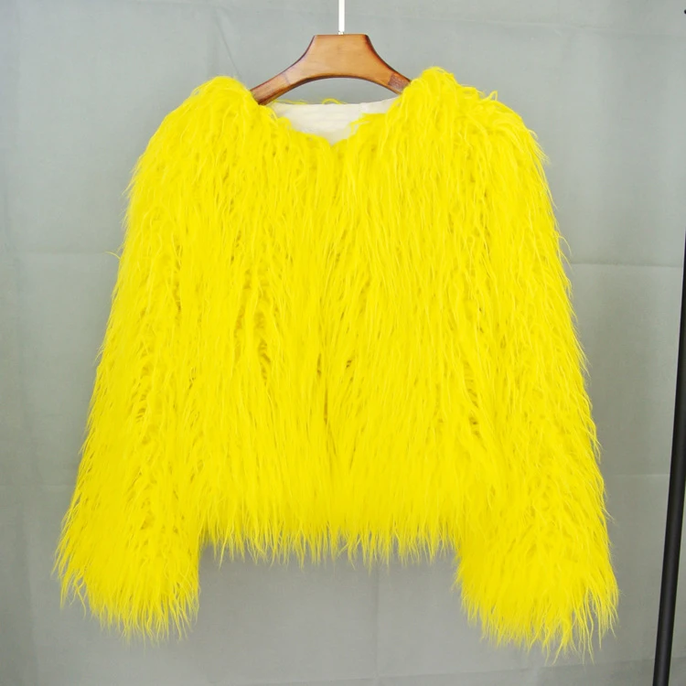 ZADORIN Mongolian fur Furry Faux Fur Coat Woman Fur Coats Autumn Winter Pink White Shaggy Faux Fur Jacket Tops Festival Clothing