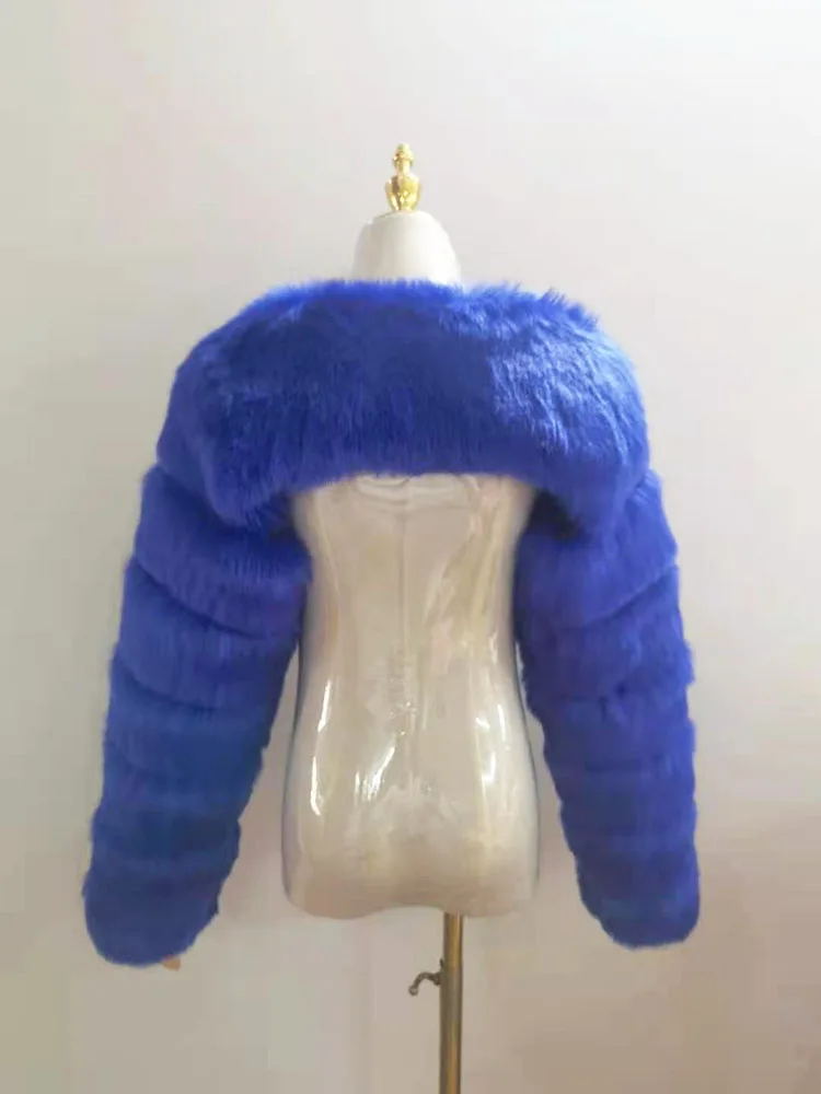 ZADORIN Autumn Winter Cropped Faux Fox Fur Coat Women Luxury Raccoon Long Sleeve Warm Fur Jackets Female Outerwear Pink Red