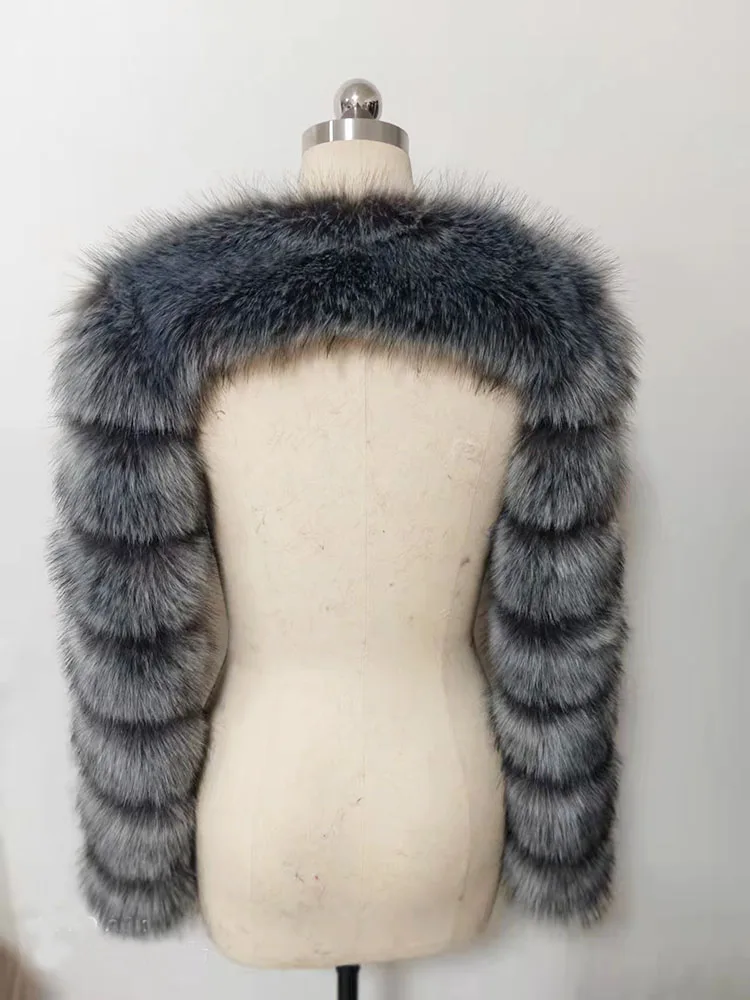 ZADORIN Autumn Winter Cropped Faux Fox Fur Coat Women Luxury Raccoon Long Sleeve Warm Fur Jackets Female Outerwear Pink Red