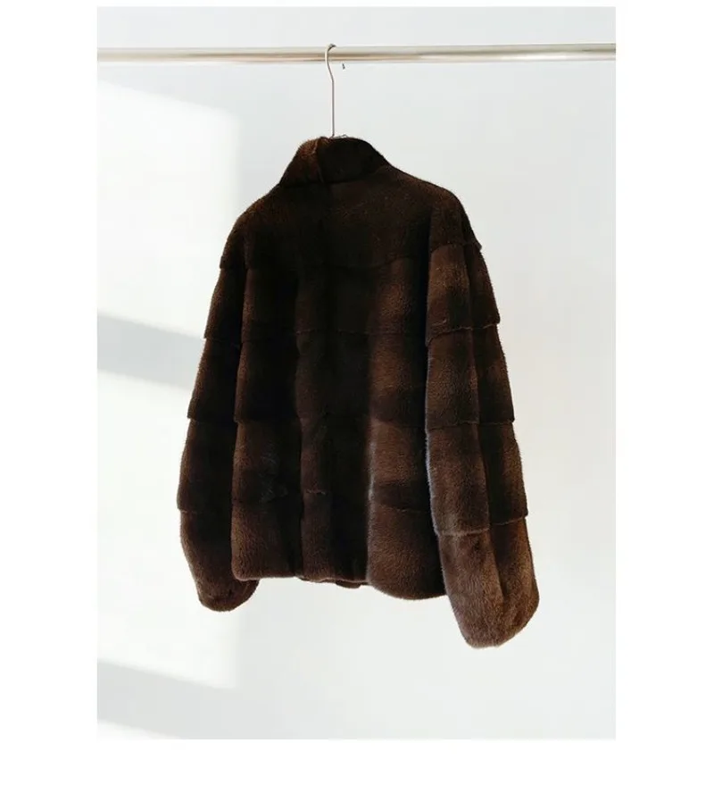New Imitation Mink Coat For Women Autumn Winter Thicken Warm Stand-up Collar Velvet Fur Jacket Female Korean Loose Fur Outwear
