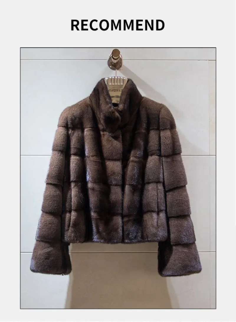 New Imitation Mink Coat For Women Autumn Winter Thicken Warm Stand-up Collar Velvet Fur Jacket Female Korean Loose Fur Outwear
