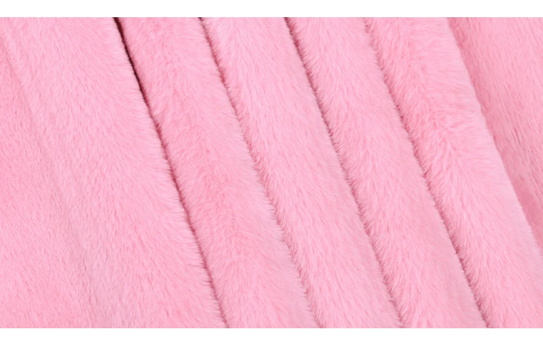 Nerazzurri Long Warm Thick Soft Fluffy Faux Fur Trench Coat for Women 2022 Double Breasted Pink White Green Winter Fashion Belt