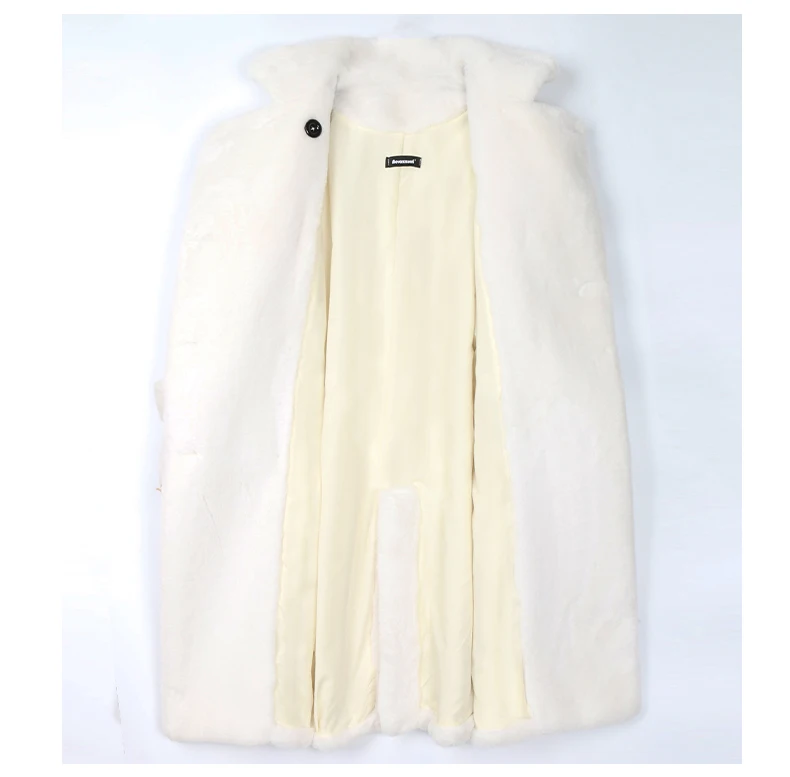 Nerazzurri Long Warm Thick Soft Fluffy Faux Fur Trench Coat for Women 2022 Double Breasted Pink White Green Winter Fashion Belt